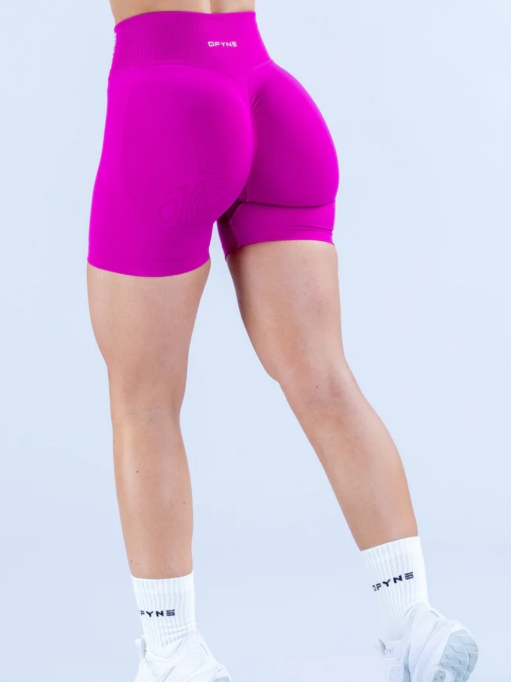 DFYNE High-Rise Sculpting Bike Shorts in Orchid Pink
